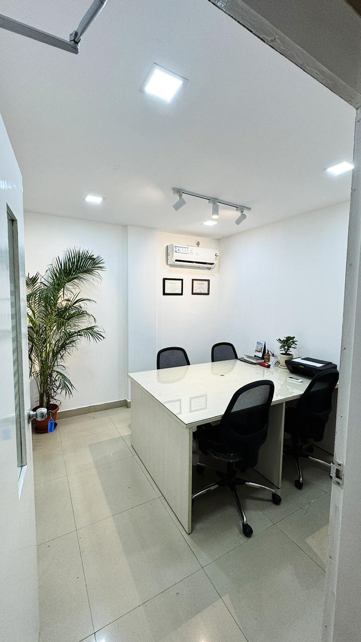 Meeting room with conference table